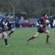 Armagh's Peter Elliot gets clear of the Ballymena forwards