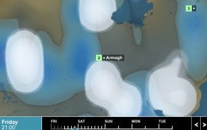 Snow expected across county Armagh this evening