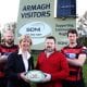 Players Robbie (R) and Neil Faloon (L - Captain) join Club President Shirley Anne Donaldson with Project Manager at SONI, Shane Brennan to celebrate the new sponsorship.