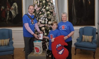 Lord Mayor of Armagh, Darryn Causby welcomes Colm Coffey and Christina Leonard of Northern Ireland Childrens Kidney Fund to The Palace Armagh. CREDIT: LiamMcArdle.com