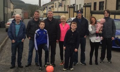 Cllr Darren McNally and MLA Cathal Boylan pictured with local residents of Darkley