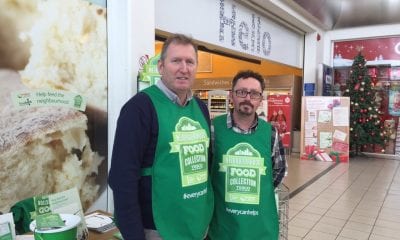 Doug Beattie visits a foodbank in Portadown