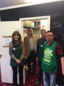 Doug Beattie visits a foodbank in Portadown