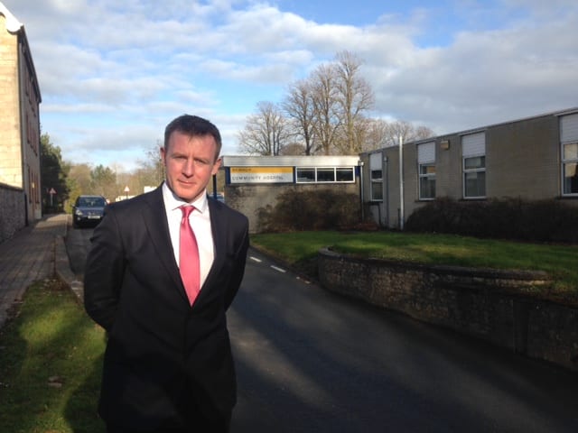 Justin McNulty campaigning for a reversal on the decision to close Armagh's Minor Injuries Unit (MIU)