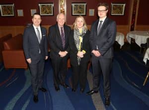 'Voice of business' backs North South Interconnector' pictured (L-R) Glyn Roberts Chief Executive NIIRTA, Bob Barbour Chief Executive Centre for Competitiveness, Kirsty McManus Head of Business Development NI Chamber of Commerce and Industry & Iain Hoy Senior Policy Officer CBI NI. They were later joined by Roger Pollen Head of Public Affairs at FSB NI. The group was also representing the Institute of Directors - pictured at Armagh City Hotel