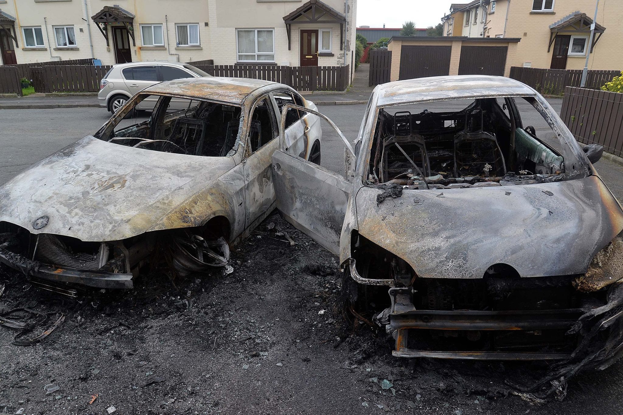 Cars destroyed Portadown