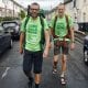 Leaving Dover for the GB leg of 'The Long Walk Home' for dementia research - 2,500km trek from Austria to Armagh. Eamonn Donnelly and Sepp Tieber-Kessler