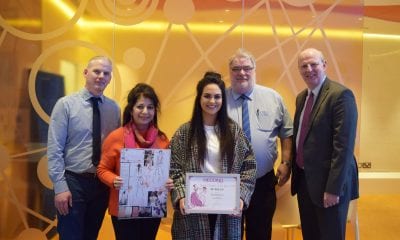 L-R: Chris Hobson (Deputy Head of School), Massaret Ali (SRC Lecturer), Cara McAleenan (SRC Student), Michael O’Neill (Head of School), Brian Doran (SRC Chief Executive)