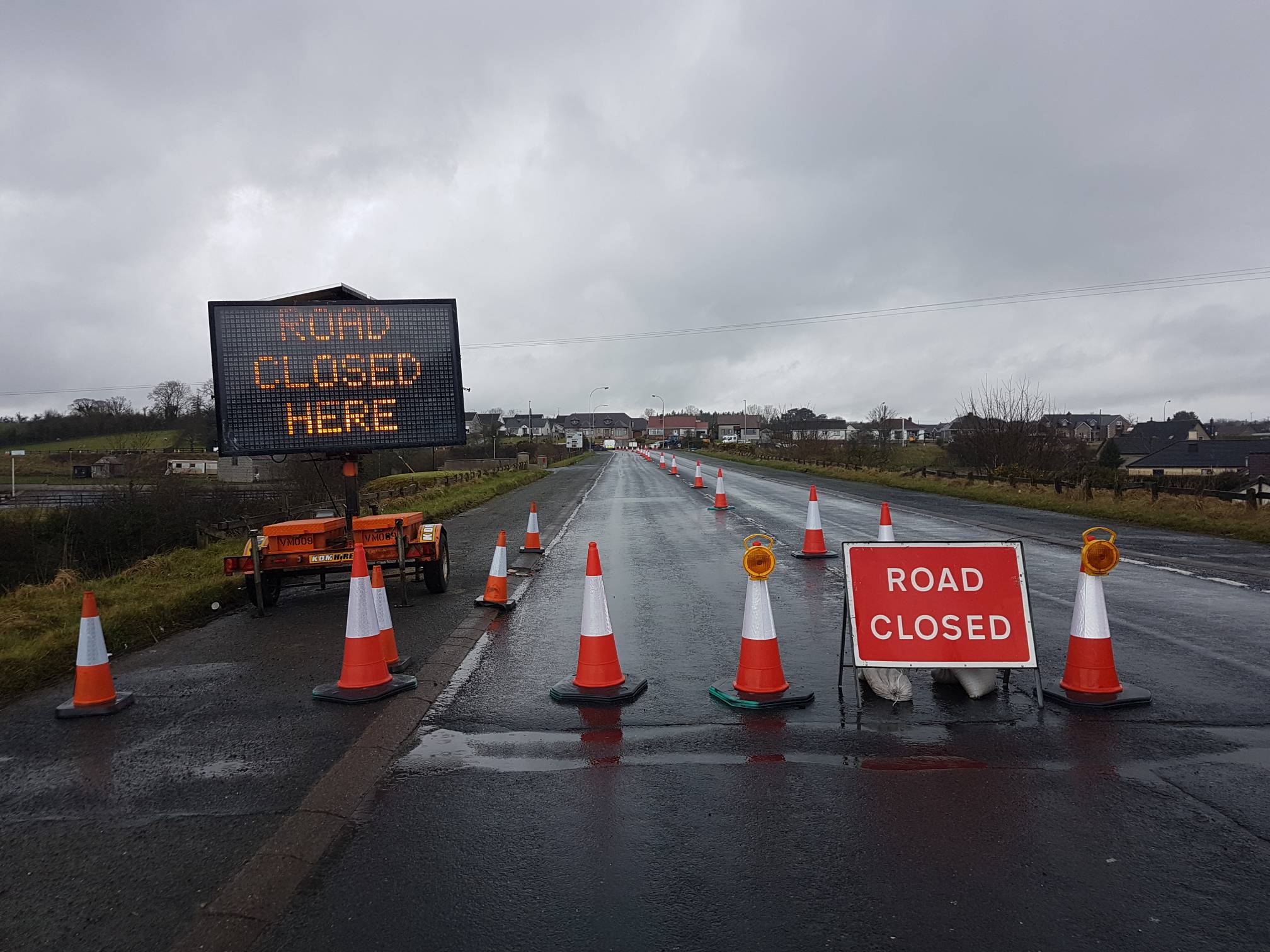 Road closed, Markethill