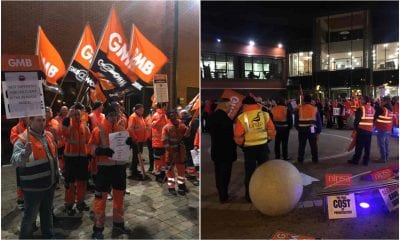 Protestors outside Craigavon Civic Centre