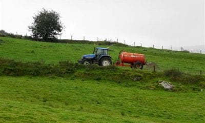 Tractor slurry spreading in northern Ireland