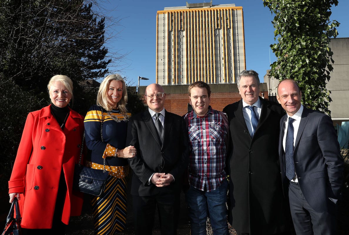 Attending the preview of BBC One True North documentary ‘Life on the List’ were from left to right Joan Elliott, Jo-Anne Dobson, Consultant Surgeon Mr Tim Brown, Mark Dobson, Eric Elliott and Stephen Watson