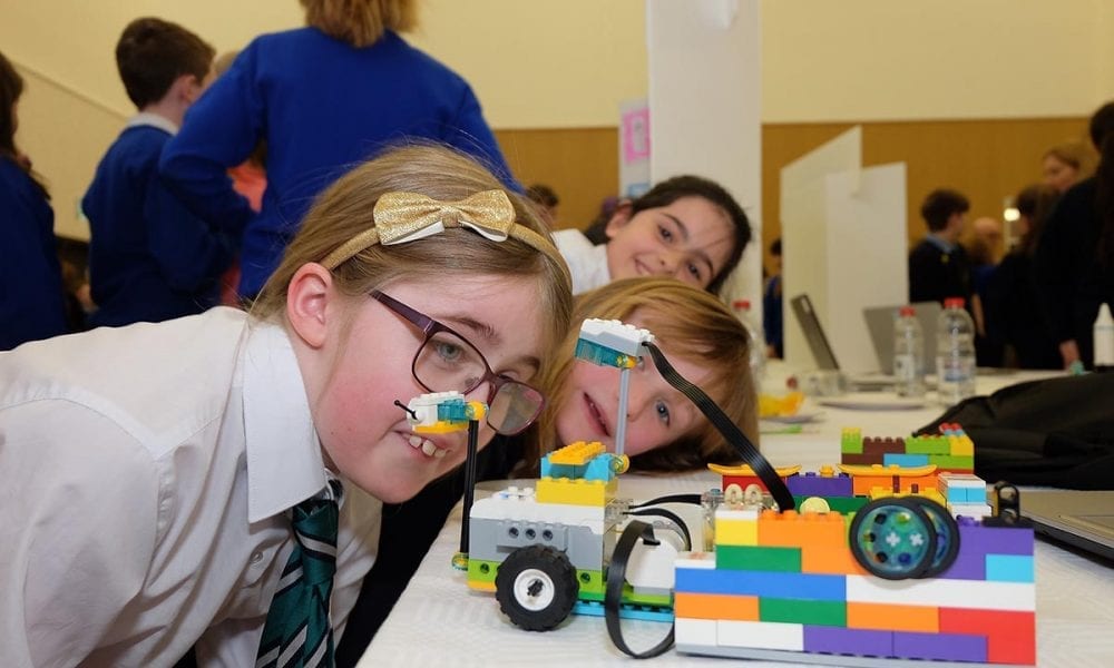 Drumillery Primary School Students make some last minute adjustments. The Lego Mindstorm project brings children and teachers from primary schools together for Lego Mindstorm Workshops and subsequently for Space Challenge Competitions and Exhibitions of Project work and Project Sharing ideas. Peace by PIECE Lego Mindstorm funded by Peace IV co-ordinated by CMETB Tommy Makem Centre Keady Co.Armagh 9 3 2019 CREDIT: LiamMcArdle.com