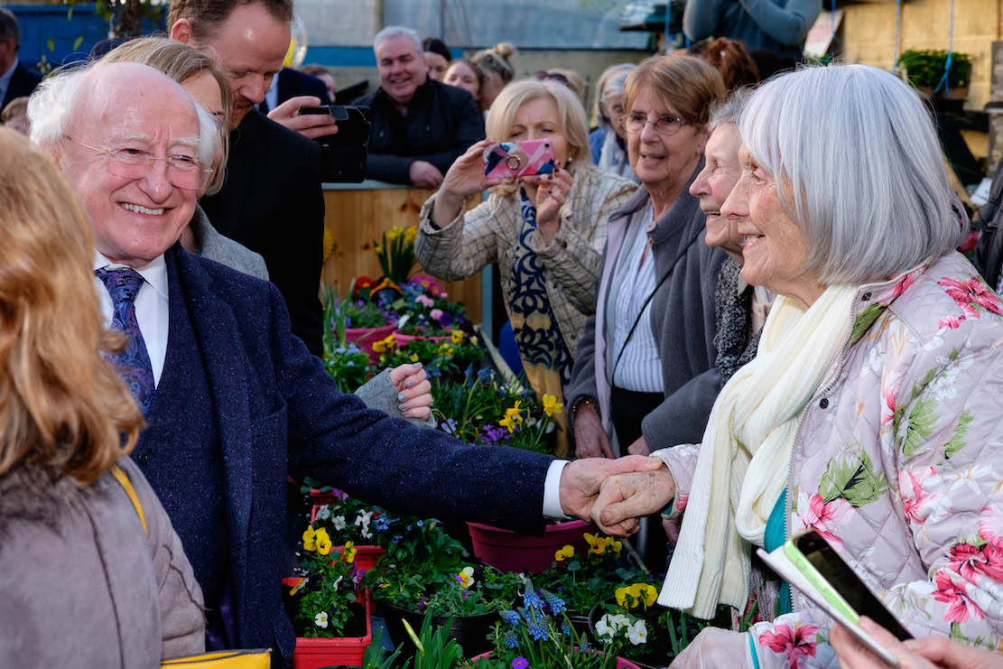 President Michael D. Higgins and his wife Sabina visited An Tobar in Silverbridge on Thursday 7 February. Photograph: Columba O'Hare/ Newry.ie