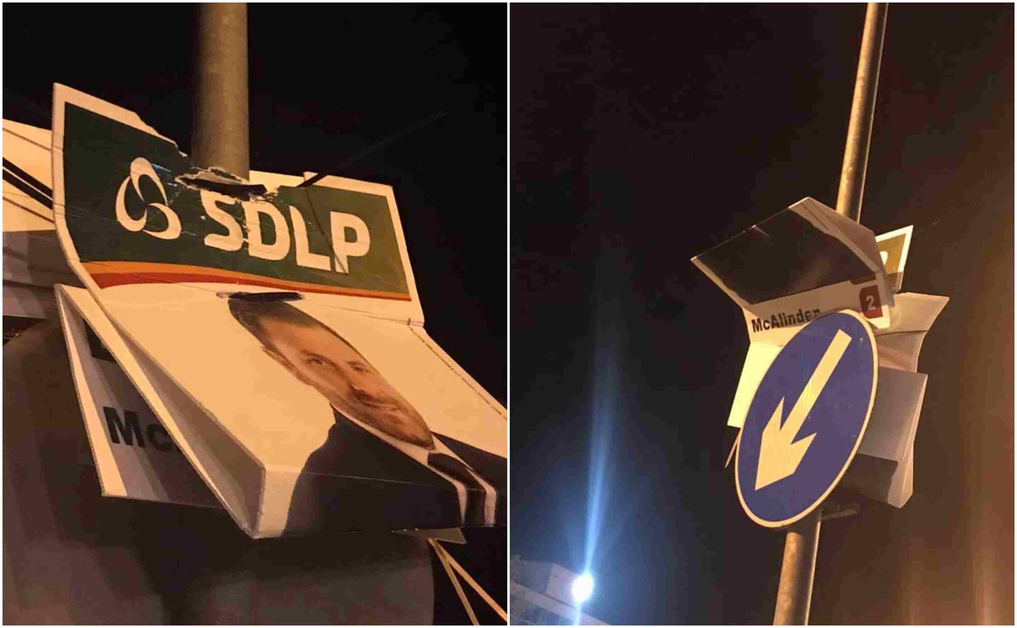 SDLP election posters vandalised