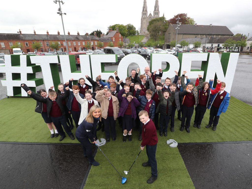 ‘The Epic Journey to The 148th Open’ The Epic Journey to The 148th Open Swings into Armagh – Local Armagh schools, golf clubs, tourism industry representatives and sports stars joined together at The Shambles Yard to celebrate Tourism NI’s community engagement campaign ‘The Epic Journey to The 148th Open’. The community event is visiting every county in NI to mark the excitement and civic pride surrounding The Open Championship’s return to Royal Portrush this July. 