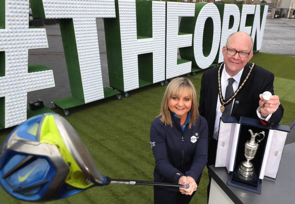 ‘The Epic Journey to The 148th Open’ The Epic Journey to The 148th Open Swings into Armagh – Local Armagh schools, golf clubs, tourism industry representatives and sports stars joined together at The Shambles Yard to celebrate Tourism NI’s community engagement campaign ‘The Epic Journey to The 148th Open’. The community event is visiting every county in NI to mark the excitement and civic pride surrounding The Open Championship’s return to Royal Portrush this July. 