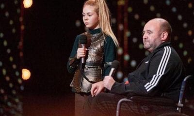 Jesse Jane McParland alongside her father Gary at World's Got Talent in China