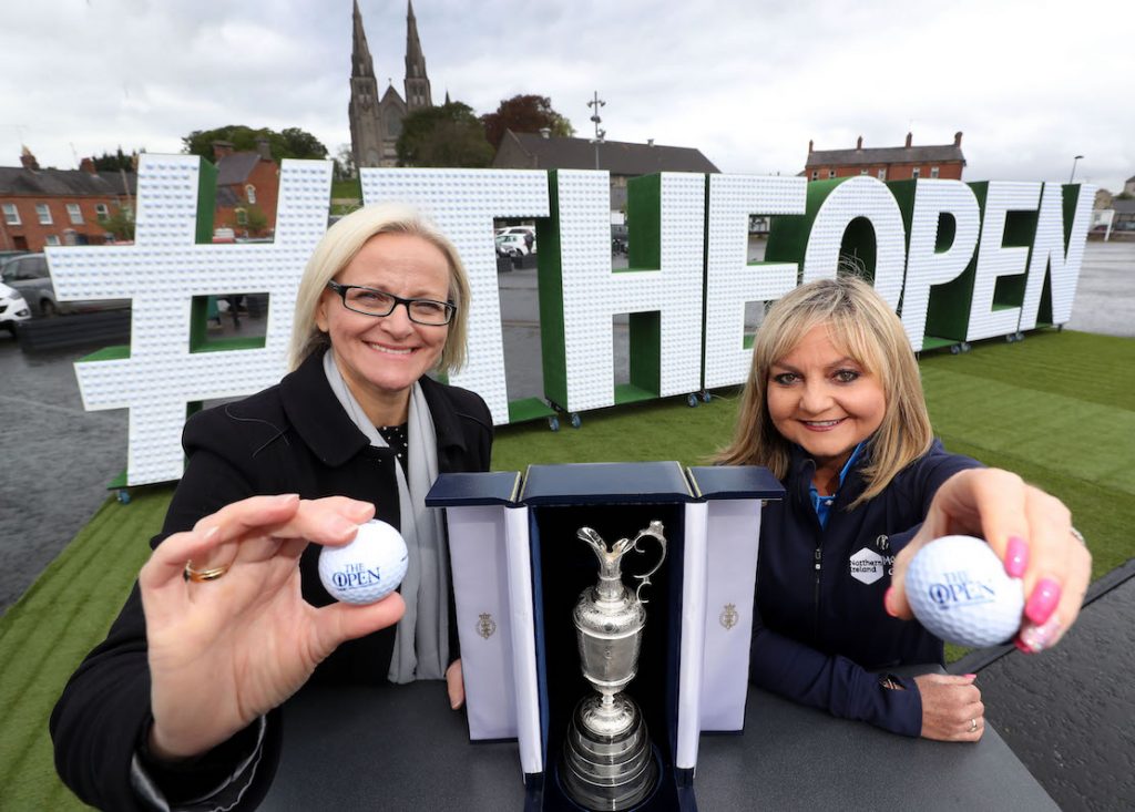 ‘The Epic Journey to The 148th Open’ The Epic Journey to The 148th Open Swings into Armagh – Local Armagh schools, golf clubs, tourism industry representatives and sports stars joined together at The Shambles Yard to celebrate Tourism NI’s community engagement campaign ‘The Epic Journey to The 148th Open’. The community event is visiting every county in NI to mark the excitement and civic pride surrounding The Open Championship’s return to Royal Portrush this July. 