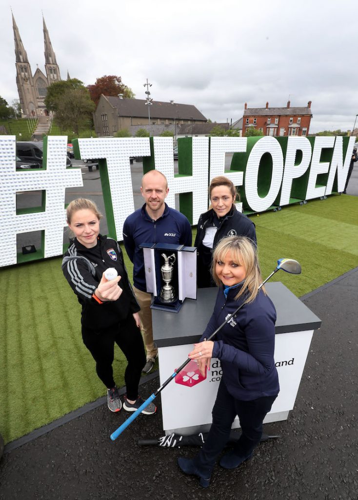 ‘The Epic Journey to The 148th Open’ The Epic Journey to The 148th Open Swings into Armagh – Local Armagh schools, golf clubs, tourism industry representatives and sports stars joined together at The Shambles Yard to celebrate Tourism NI’s community engagement campaign ‘The Epic Journey to The 148th Open’. The community event is visiting every county in NI to mark the excitement and civic pride surrounding The Open Championship’s return to Royal Portrush this July. 