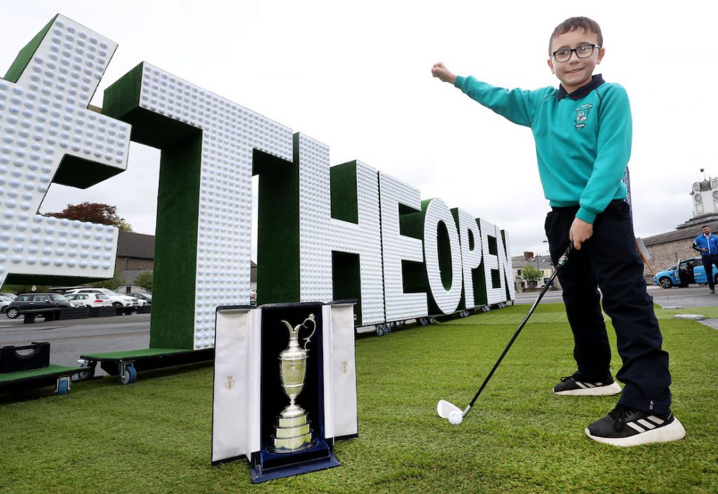 The community event is visiting every county in NI to mark the excitement and civic pride surrounding The Open Championship’s return to Royal Portrush this July. Pictured are pupils from St Patrick's Primary School.