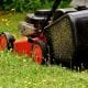 Lawn mower cutting grass