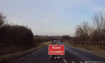 Road closed sign