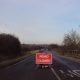 Road closed sign