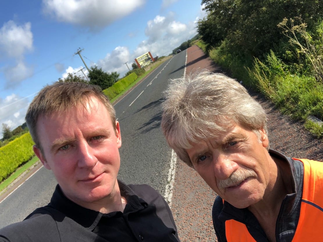 Justin McNulty pictured with endurance runner Tom 'The Black Sheep' McGrath