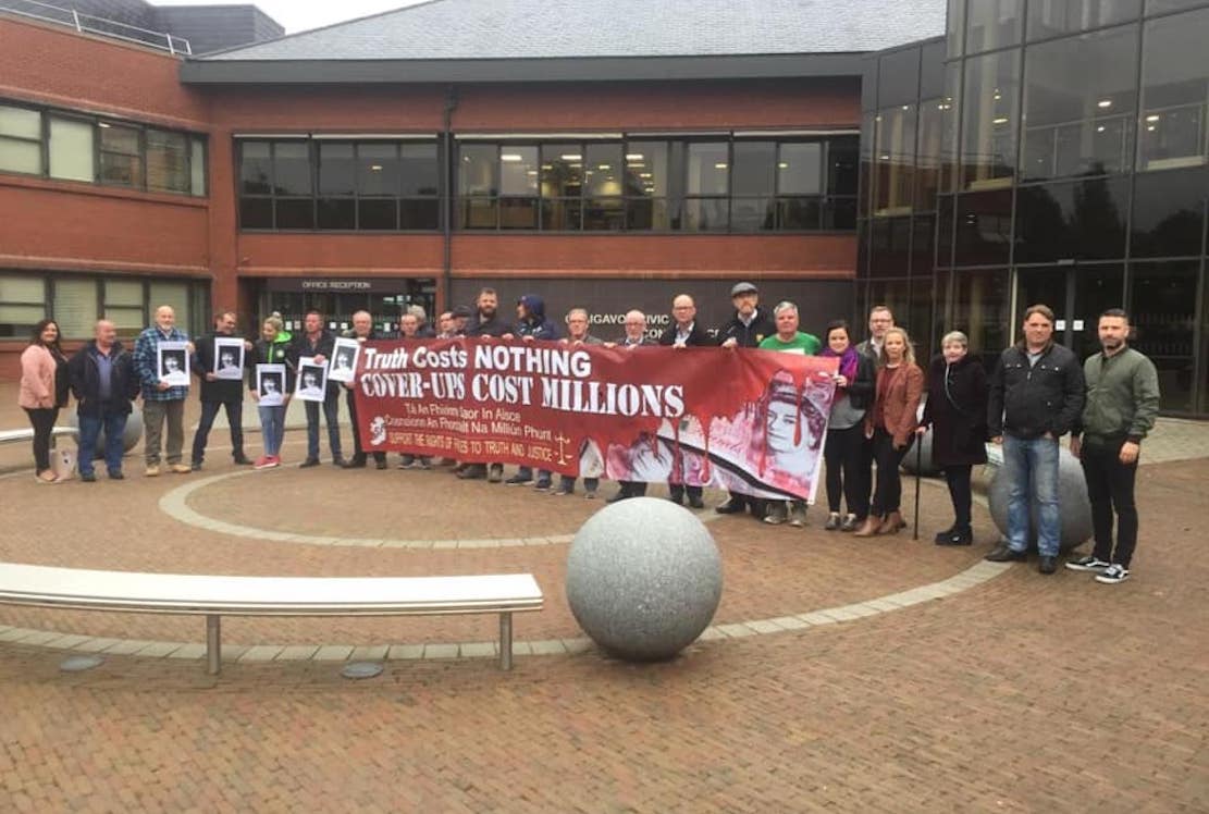 Armed Forces Protest Craigavon civic Centre