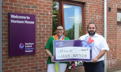 Pictured (L-R): Jonathan Lamberton, Corporate Engagement Executive for NI Children’s Hospice and Victoria Jackson, Marketing Executive,Ulster Carpets.