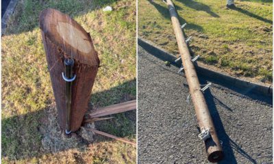 Pole vandalised Craigavon