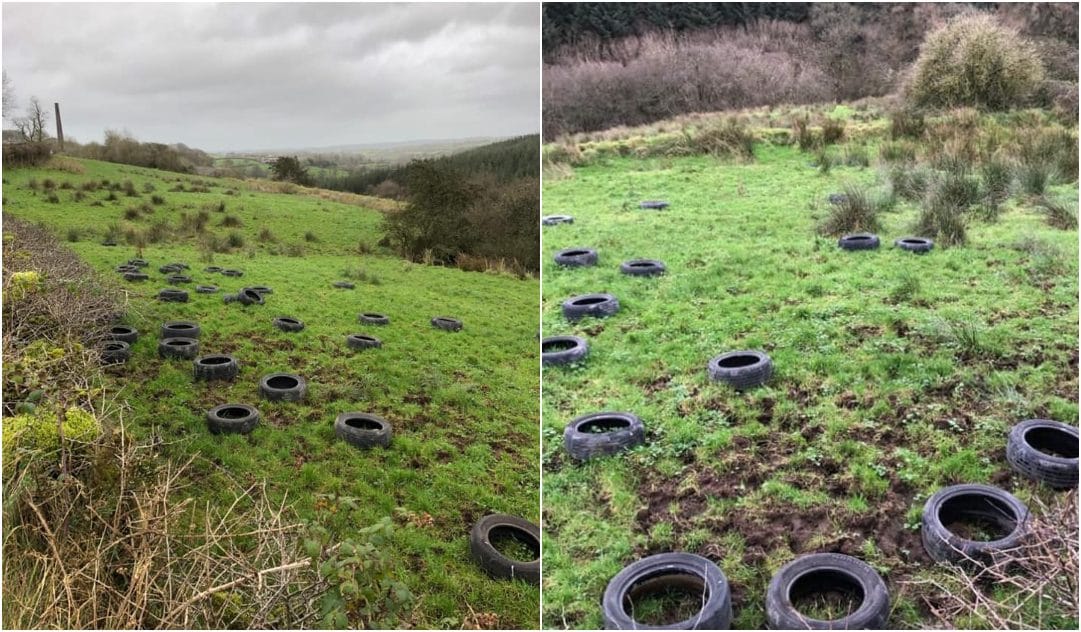 Dumping tyres in Darkley