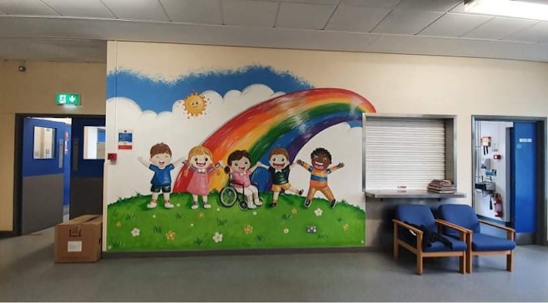 CMK Doodles hospital mural