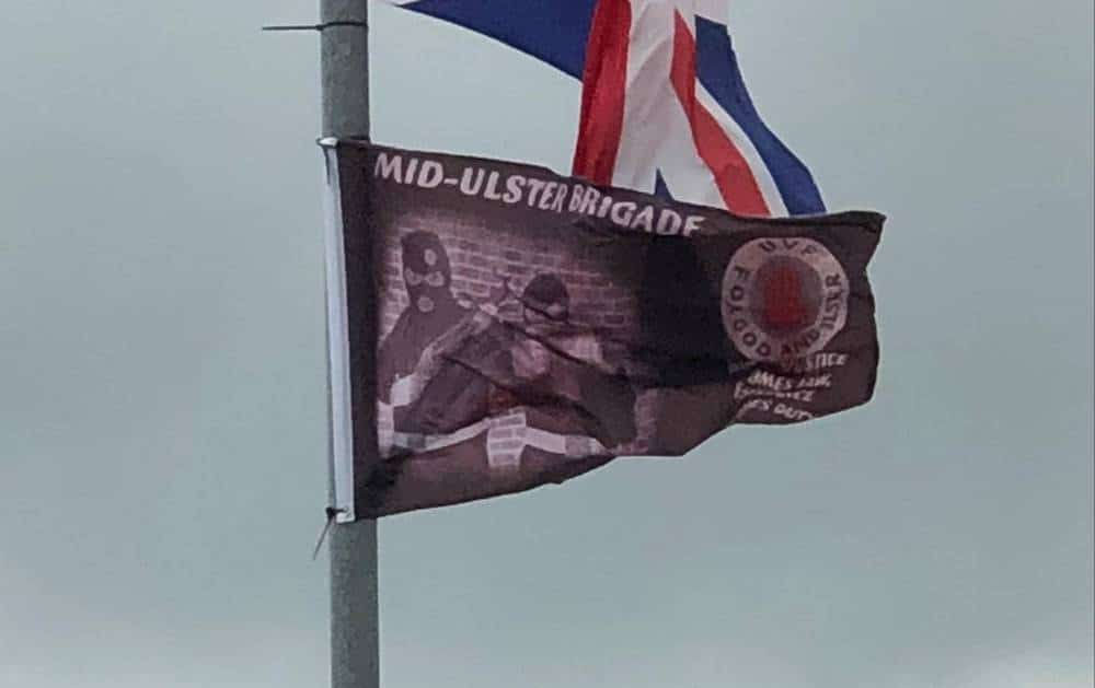 Paramilitary flags in Markethill