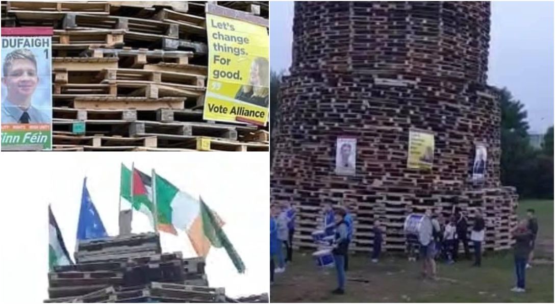 Portadown bonfire election posters