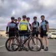 Armagh city cyclists. L-r: Pete Gildea, Gerard Enright, Tom McShane Paddy McShane, Paddy Toner and Eugene Quinn, Paddy Hughes (Conor Scully missing)