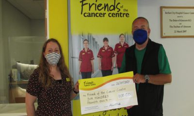 Kieran O'Toole Cancer cheque