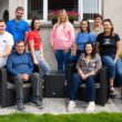 Retired Lurgan bricklayer Gerard Greene with his family