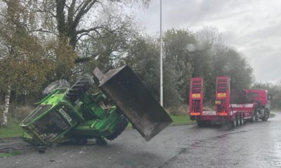 Lurgan digger overturned