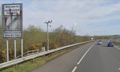 Welcome to Northern Ireland sign border A1