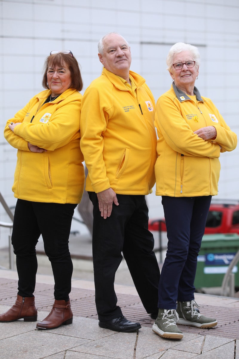 Renate Kyle, (left), chairperson of Armagh Marie Curie Fundraising Group with Marie Curie’s area Community Fundraiser Phil Kane and one of the original members, Margaret Neville, as the group celebrates 30 years of fundraising and channelling over £1.2m to support Marie Curie’s work