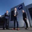 Deluxe Group director Colm Connolly (left) with fellow director Colm O’Farrell and executive chairman Richard Hill. Photograph- Kelvin Boyles