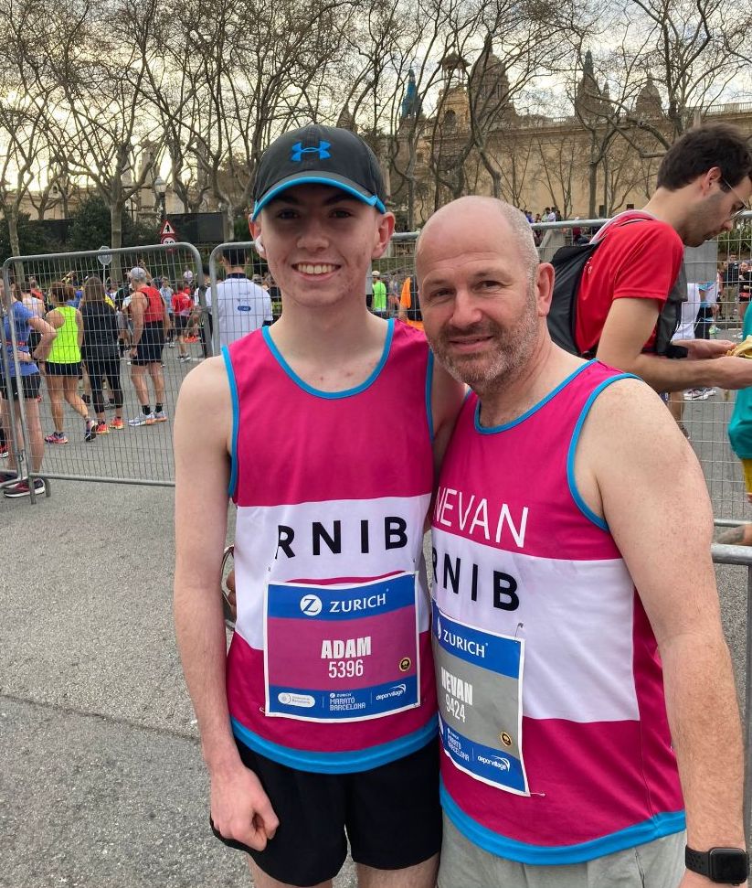 Adam and Nevan posed before Barcelona Marathon