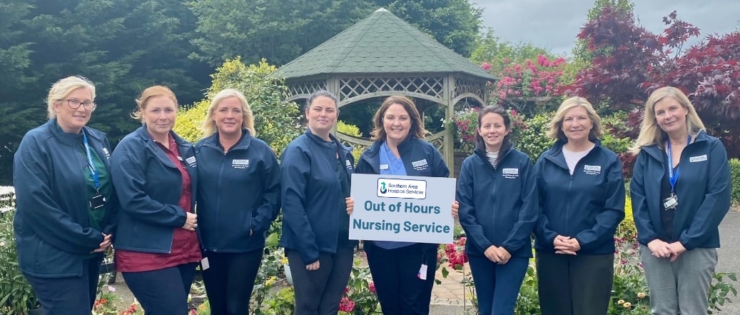 Bernadette Farrell, Community Services Manager, some of the Southern Area Hospice Out of Hours Nursing Team, Bridget Smyth, Director of Care.