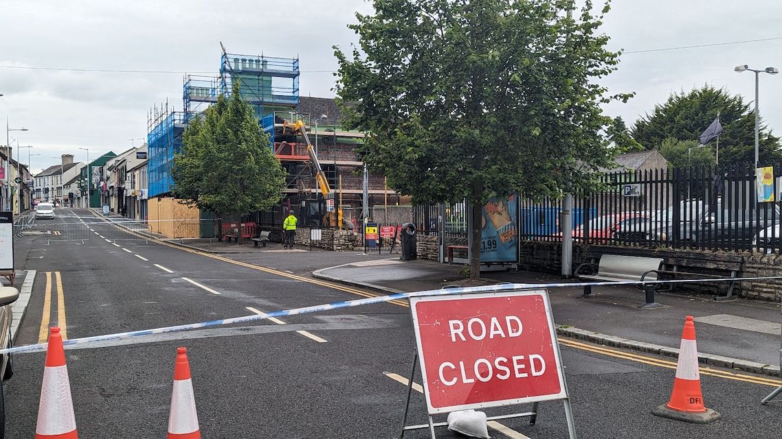 Wall collapse at Foresters Hall in Lurgan