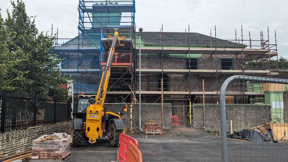 Wall collapse at Foresters Hall in Lurgan