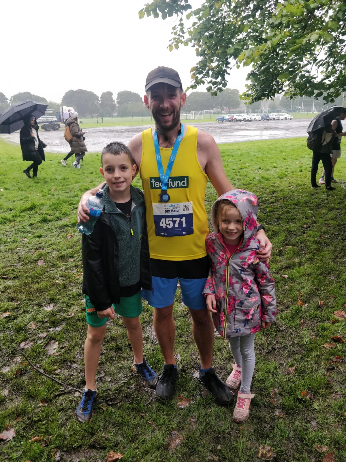 Waringstown man Chris Thompson with his children, Lucas and Carrie