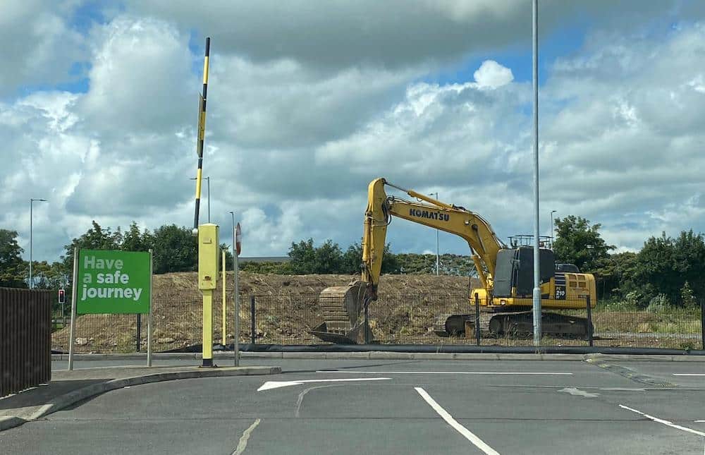 Diggers at Drive-thru in Portadown