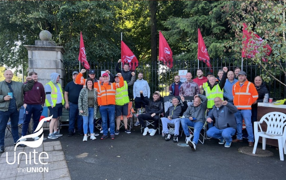 Unite the Union members strike in Armagh